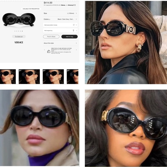 VERSACE MEDUSA OVAL AS SEEN ON EMILY RATAJKOWSKI FOR 2022 VERSACE CAMPAIGN - Picture 11 of 16